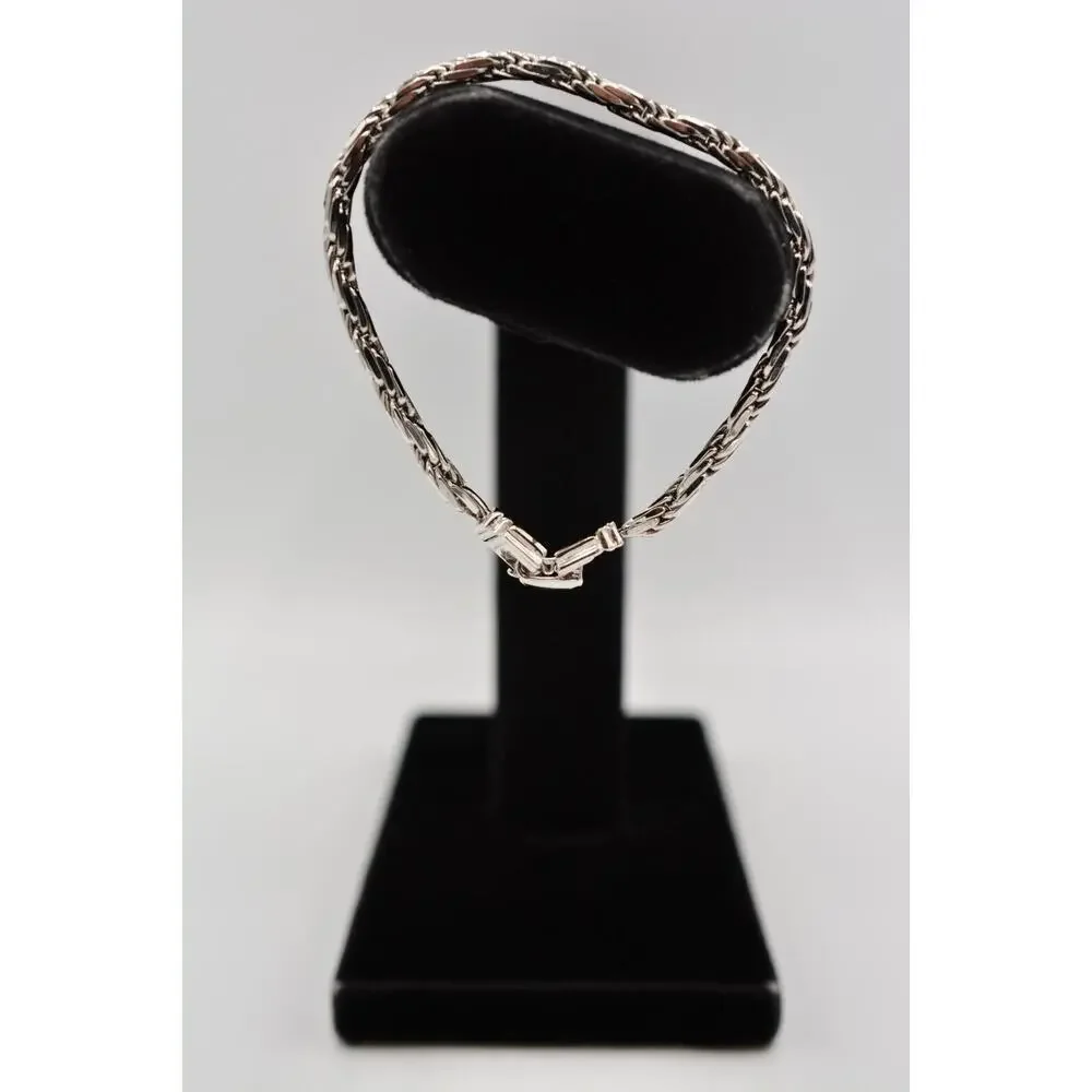 Nina Ricci Vintage Bracelet Silver Tone Metallic Shiny Linked Chain Signed BinAD